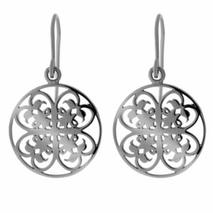 Orphelia Dames 925 Sterling Zilveren Set: Ketting-Hanger + Oorbellen - Zwart SET-6035/3