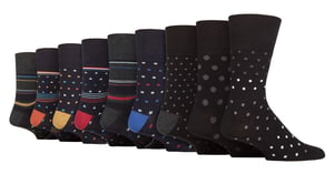 9 Pack Mens Bamboo Socks | Gentle Grip | Extra Wide Loose Top Non Elastic Socks - SOMRM091011