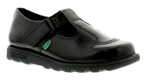 Kickers Fragma T Bar J Girls Kids School Shoes Black