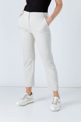 Sand Colour Fitted Stretch Pants