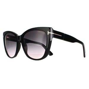 Tom Ford Cat Eye Dam Shiny Black Smoke Gradient FT0937 Nora Solglasögon