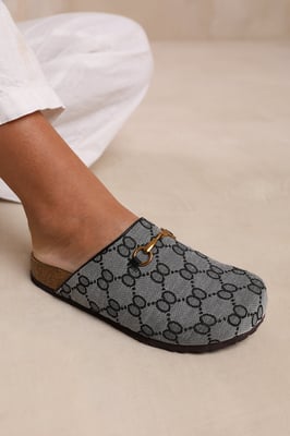 Wheres That From Womens 'Dublin' Open Back Slip On Loafer With Gold Detail