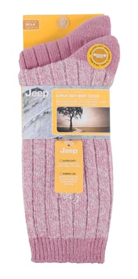 Jeep - 2 Pack Ladies Supersoft Hiking Boot Socks