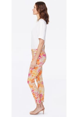 Alina Skinny Ankle Jeans Print Premium Denim | Beach Garden Clementine