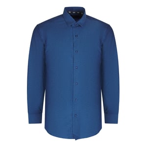 Aquascutum Texturerad långärmad mörkblå skjorta