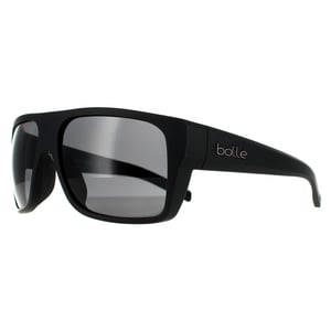 Bolle Square Mens Matte Black TNS Grey Polarised Sunglasses