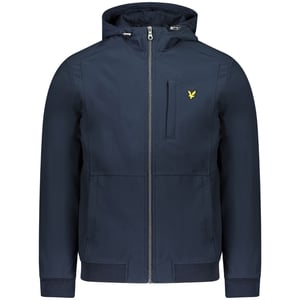 Donker marineblauw softshelljack met merk Lyle & Scott