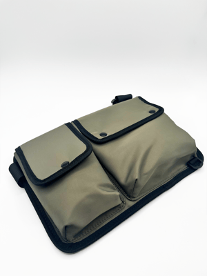 Nylon chest bag in moss