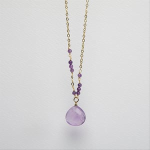 Luxeketting, metaallegering zoqoyi en natuurlijke amethist 18K vergulde afwerking