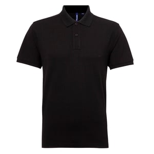 Asquith & Fox Mens Short Sleeve Performance Blend Polo Shirt (Black)