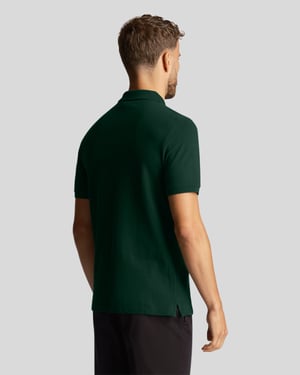 Lyle & Scott donkergroen poloshirt met gecoordineerde print en korte mouwen