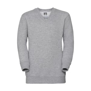 Russell Collection Childrens/Kids V Neck Sweatshirt (Light Oxford)