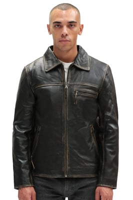 Harrington Cow Hide läderjacka för herrar-Lima