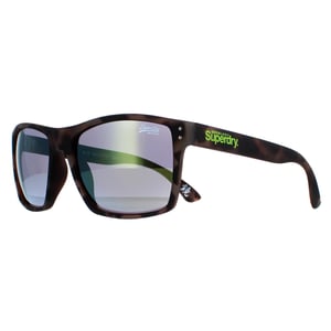 Superdry Sunglasses Kobe SDS 122 Matte Rubberised Tortoise Grey Yellow Flash Mirror
