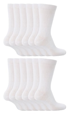 12 Pair Multipack Kids Plain School Socks | Boys & Girls | 3 Sizes | Sock Snob Childrens Cotton Rich Socks - White