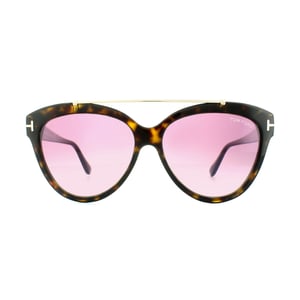 Tom Ford Solglasögon 0518 Livia 52Z Dark Havana Gradient Mirror Violet