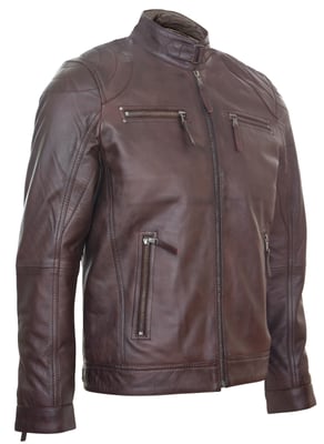 Leather Biker Zipped Racing Jacket