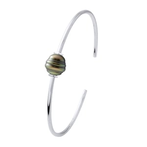 Armband - Zilver 925 - Echte Gecultiveerde Tahitiparel Omgeven 9-10 mm