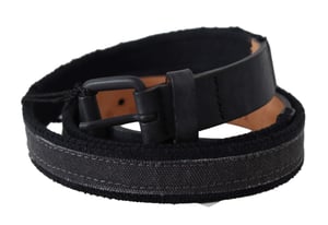 Ermanno Scervino Vrouwen Zwart Leer Logo Gesp Taille