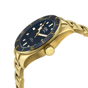 Gevril Men's Yorkville Swiss Automatic Sellita SW200 Blue Dial IP Yellow Gold Watch