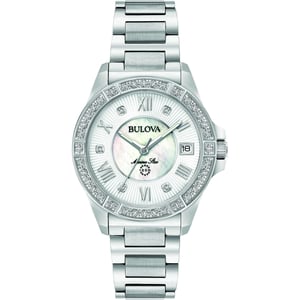 Bulova Marine Star dameshorloge Zilverkleurig 96R232