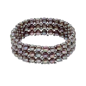 Armband 3 Rijen Echte Zoetwaterparels 4 mm