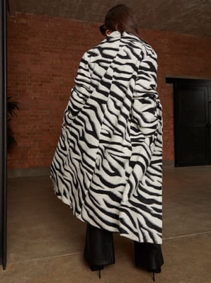 Womens Chi Chi London Coat in Black/White