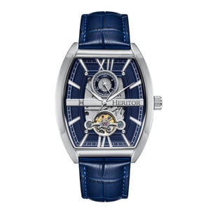 Heritor Automatic Masterson Semi-Skeleton Leather-Band Watch