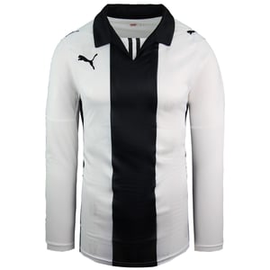 Puma PAOK FC Home Long Sleeve White Black Junior Football Polo Top 737358 01
