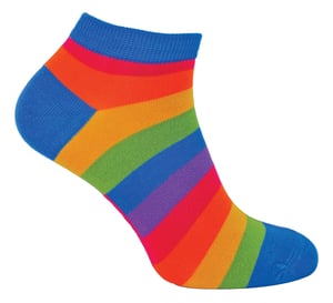 Mens Bamboo Rainbow Trainer Socks | Mr Heron | Colourful Striped No Show Socks - Rainbow