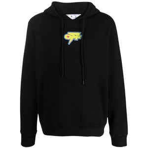 Off-White Dedrade Thunder Logo Slim Fit Black Hoodie
