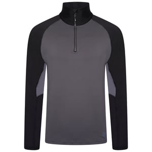 Dare 2B Heren Fuser Core Stretch Half Zip Thermo Top (Ebbenhoutgrijs)