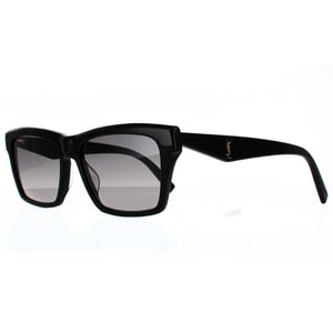 Saint Laurent zonnebril SL M104 001 Glanzende zwartgrijze gradiënt