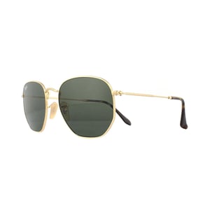 Ray-Ban Sunglasses Hexagonal 3548N 001 Gold Green
