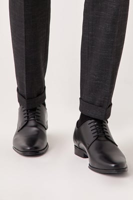 Black Leather Smart Derby Shoes