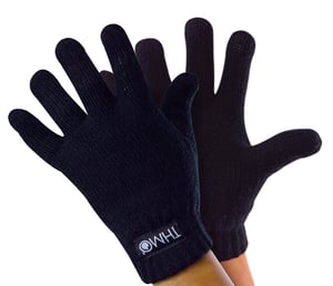 Childrens Thinsulate Gloves for Winter | THMO | Boys & Girls Knitted Thermal Full Finger Gloves for Kids - Black