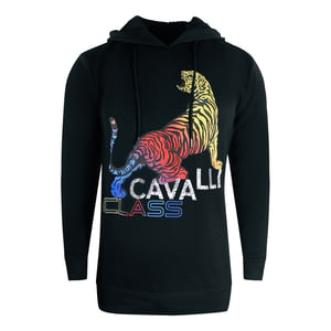 Cavalli Class zwarte hoodie met tijgerlogo