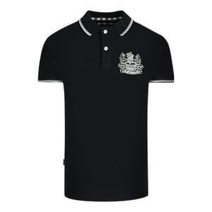 Aquascutum Aldis getipt zwart poloshirt
