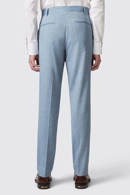 Looten Slim Fit Blue Linen Trousers