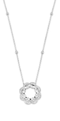 Orphelia 'Onyx' Women's 925 Sterling Silver Set: Chain-Pendant + Earrings - Silver SET-7127