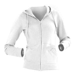 Russell Ladies Premium Authentic Zipped Hoodie (3-Layer Fabric) (White)