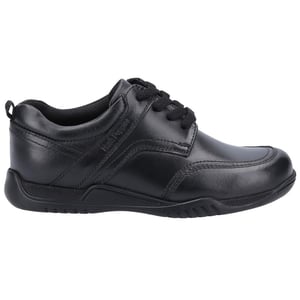 Hush Puppies Boys Harvey Leather School Shoes (Black)
