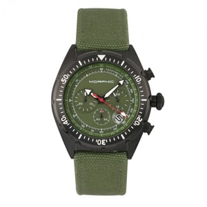 Morphic M53 Series Chronograph Fiber-Weaved Leather-Band Watch w/Date