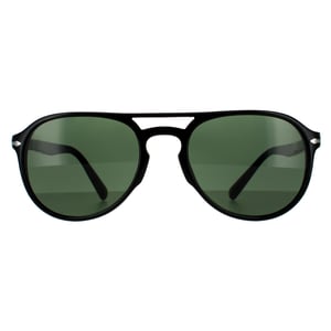 Persol Aviator Unisex Black  Green Sunglasses