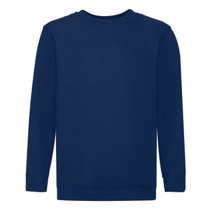 Fruit Of The Loom Childrens Unisex Set In Sleeve Sweatshirt (Marine)