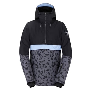 Dare 2B Womens/Ladies Snowburst Leopard Print Overhead Ski Jacket (Black/Ebony Grey)