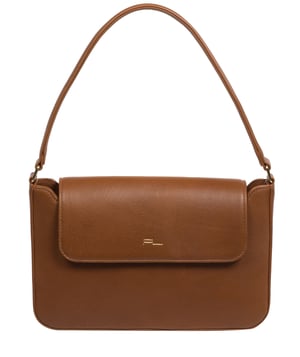 Olivia' Chestnut Nappa Leather Evening Bag