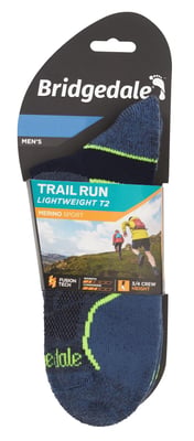 Bridgedale - Mens Running Lightweight Merino Wool Socks - Blue