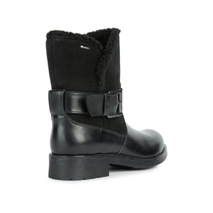 Geox D Rawelle B ABX A Runderleren Dames Zwarte Laarzen.