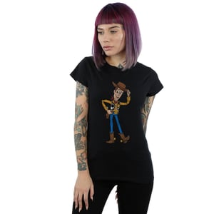 Disney Dames/Dames Toy Story 4 Sheriff Woody Pose Katoenen T-Shirt (Zwart)